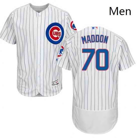 Mens Majestic Chicago Cubs 70 Joe Maddon White Home Flex Base Authentic Collection MLB Jersey